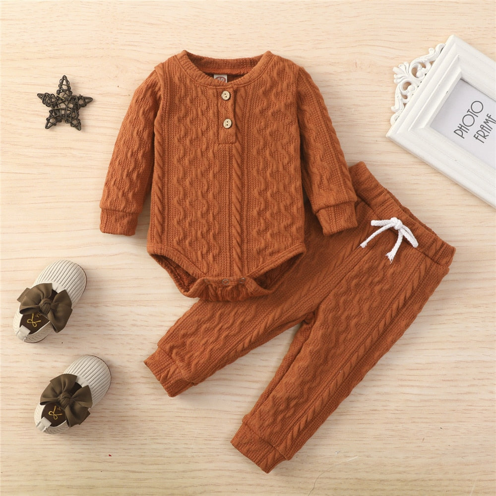 Newborn Baby Knitted Warm 2Pcs Suit