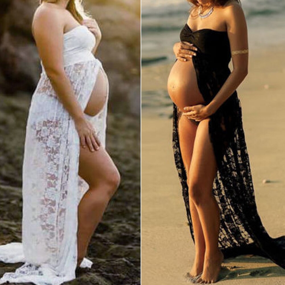 Sleeveless Strapless Lace Maxi Gown Pregnant Dresses for Photo Shoot Summer Dress