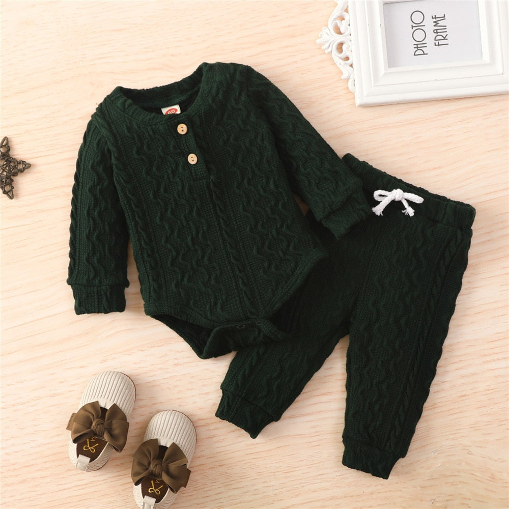 Newborn Baby Knitted Warm 2Pcs Suit