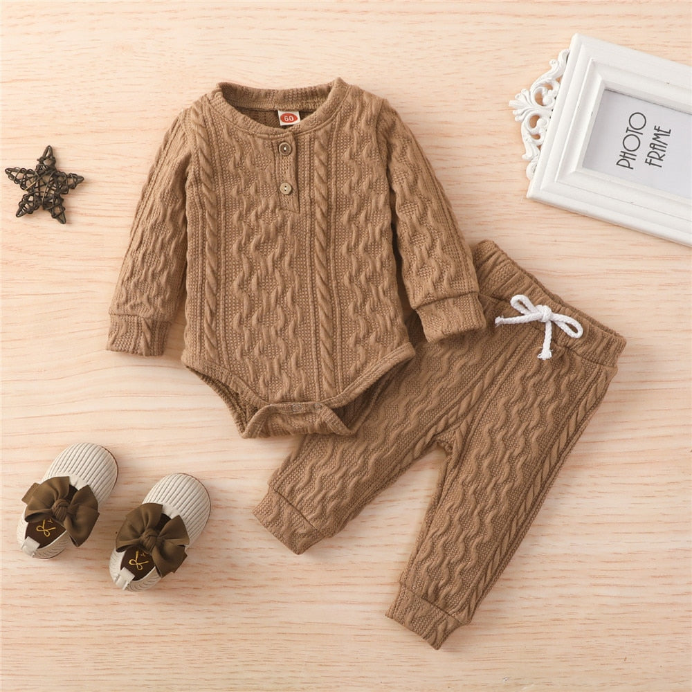 Newborn Baby Knitted Warm 2Pcs Suit