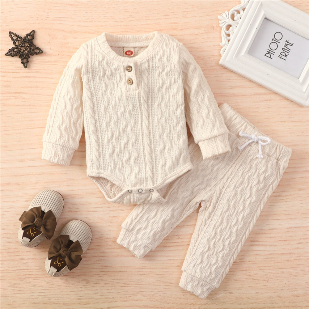 Newborn Baby Knitted Warm 2Pcs Suit