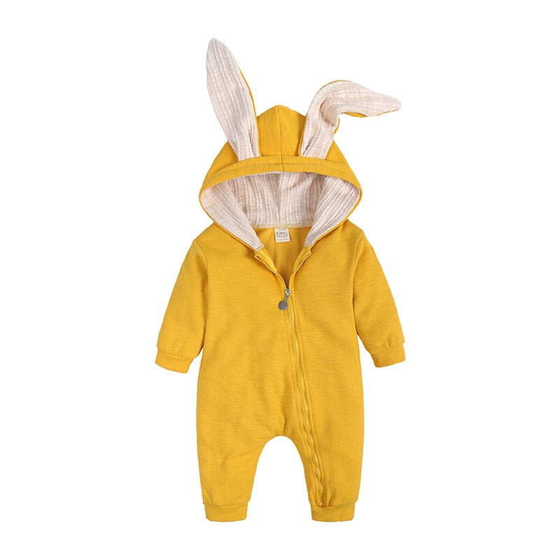 Newborn Rabbit Hooded Baby Romper