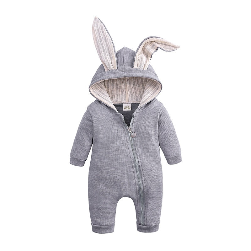 Newborn Rabbit Hooded Baby Romper