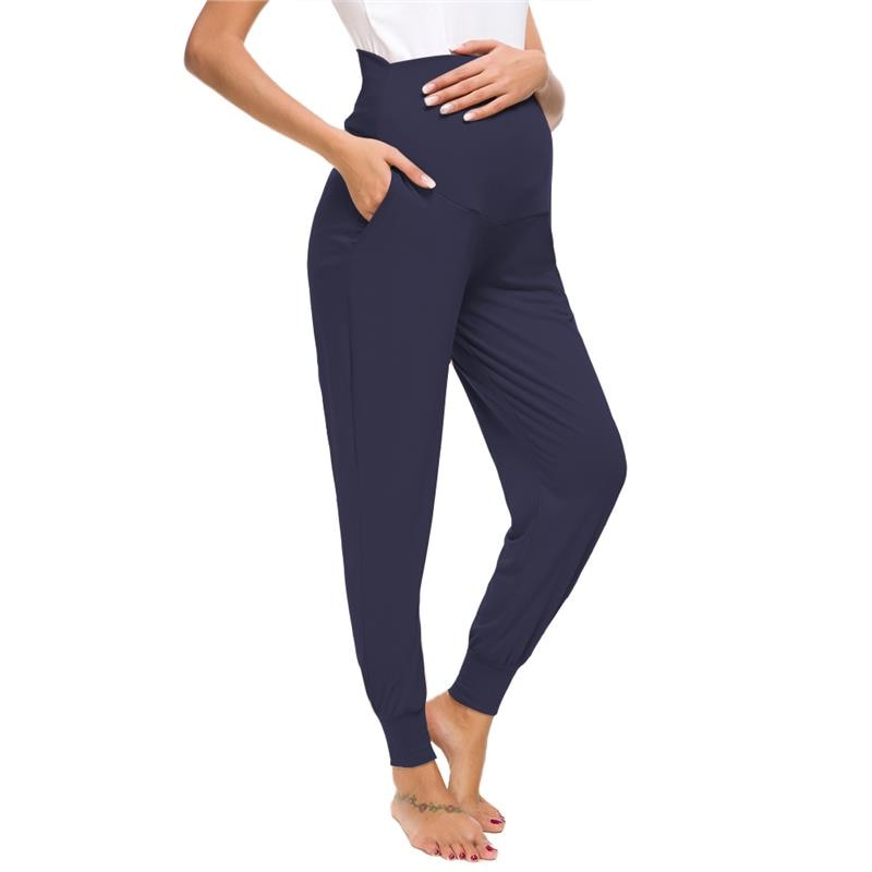 Stretchy Comfortable Pregnancy High Waist Pants with Pocket