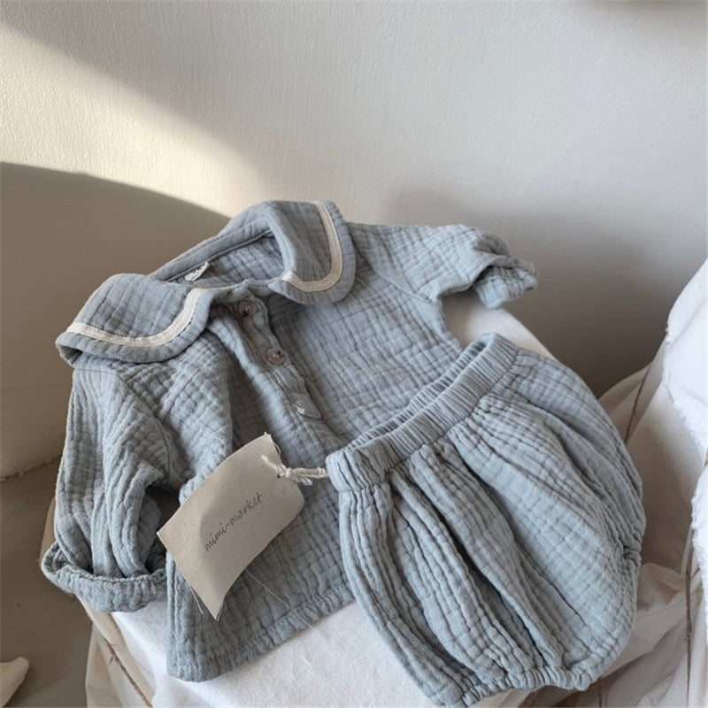 Organic Cotton Navy Style Baby Outfit