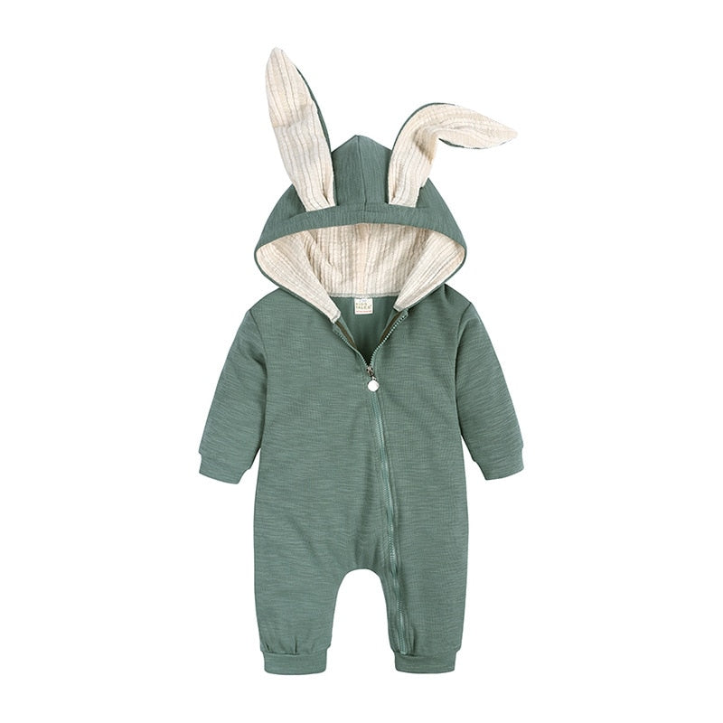 Newborn Rabbit Hooded Baby Romper