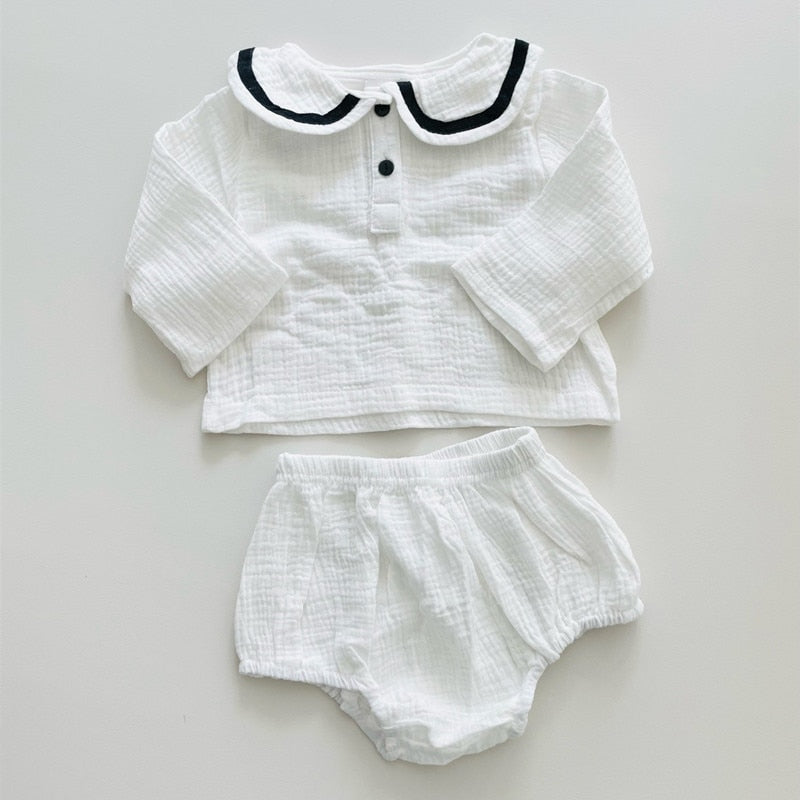 Organic Cotton Navy Style Baby Outfit