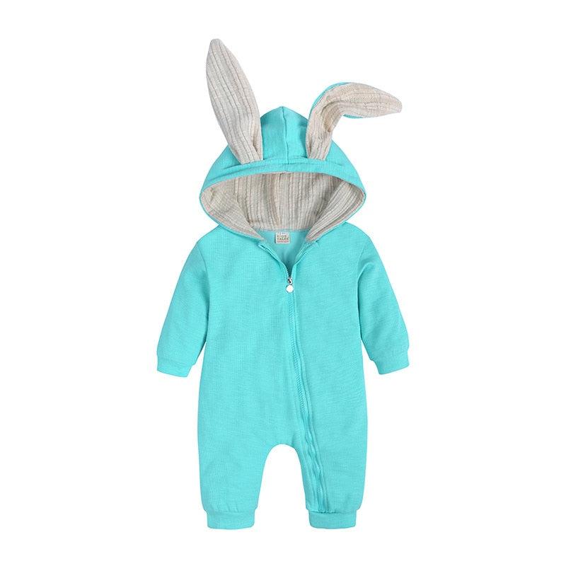 Newborn Rabbit Hooded Baby Romper