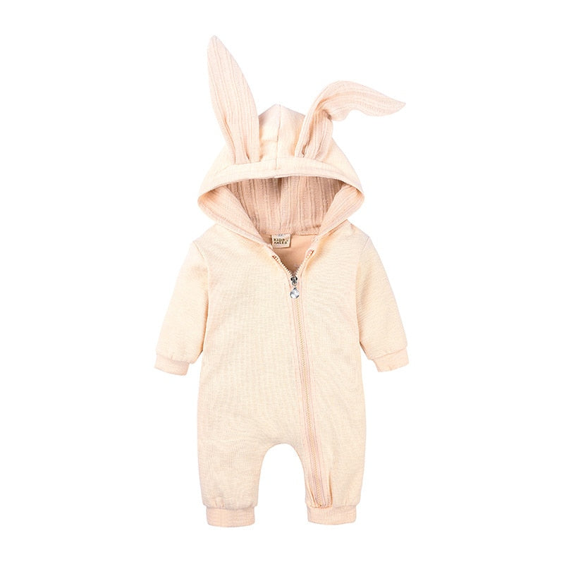 Newborn Rabbit Hooded Baby Romper