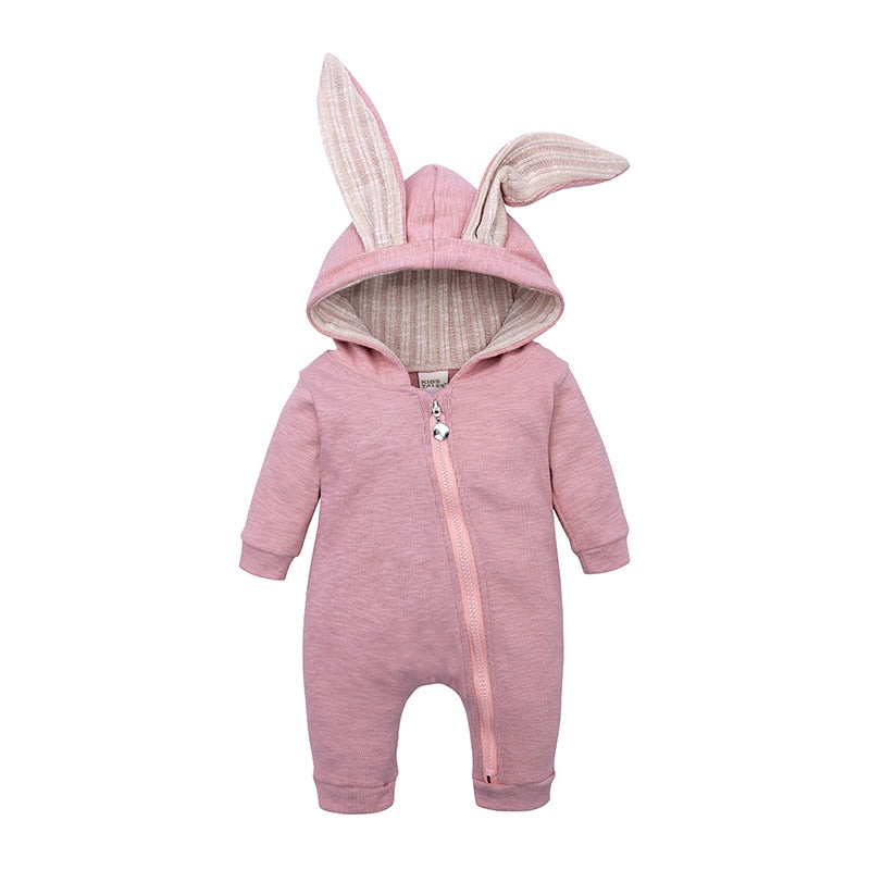 Newborn Rabbit Hooded Baby Romper