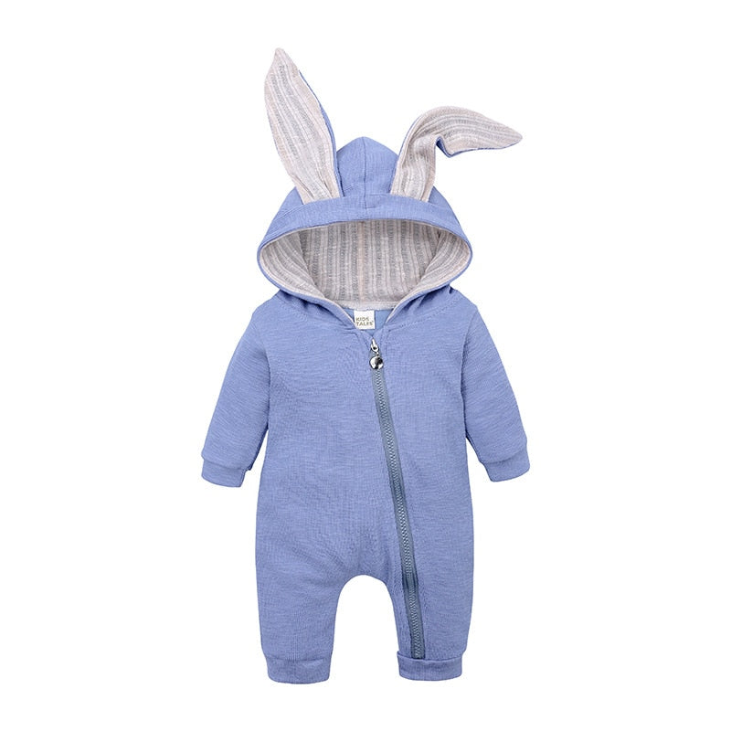 Newborn Rabbit Hooded Baby Romper