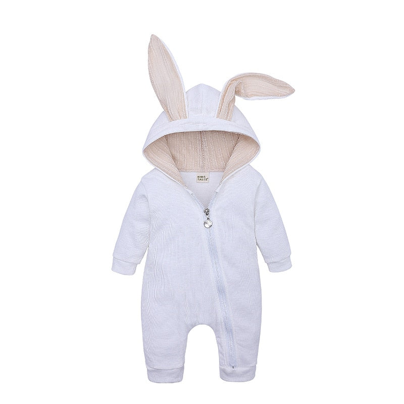 Newborn Rabbit Hooded Baby Romper