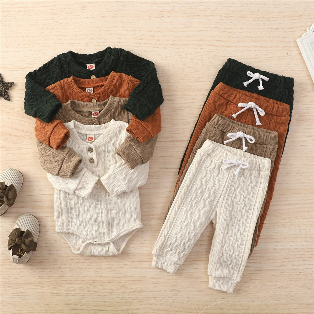 Newborn Baby Knitted Warm 2Pcs Suit