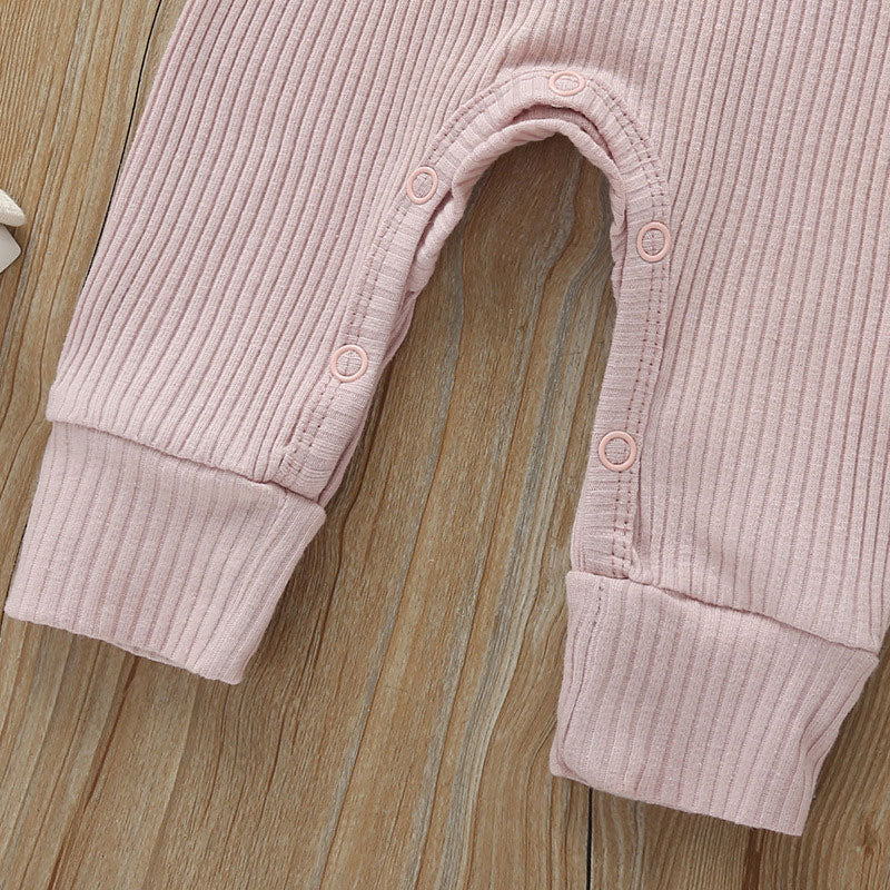 Unisex Newborn Solid Color Baby Rompers