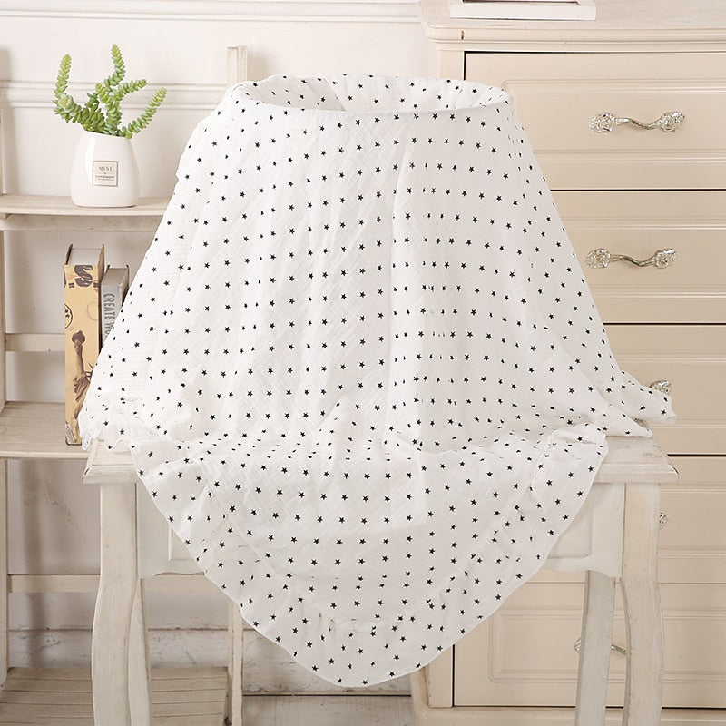 Ruffled Muslin Baby Swaddle Blankets