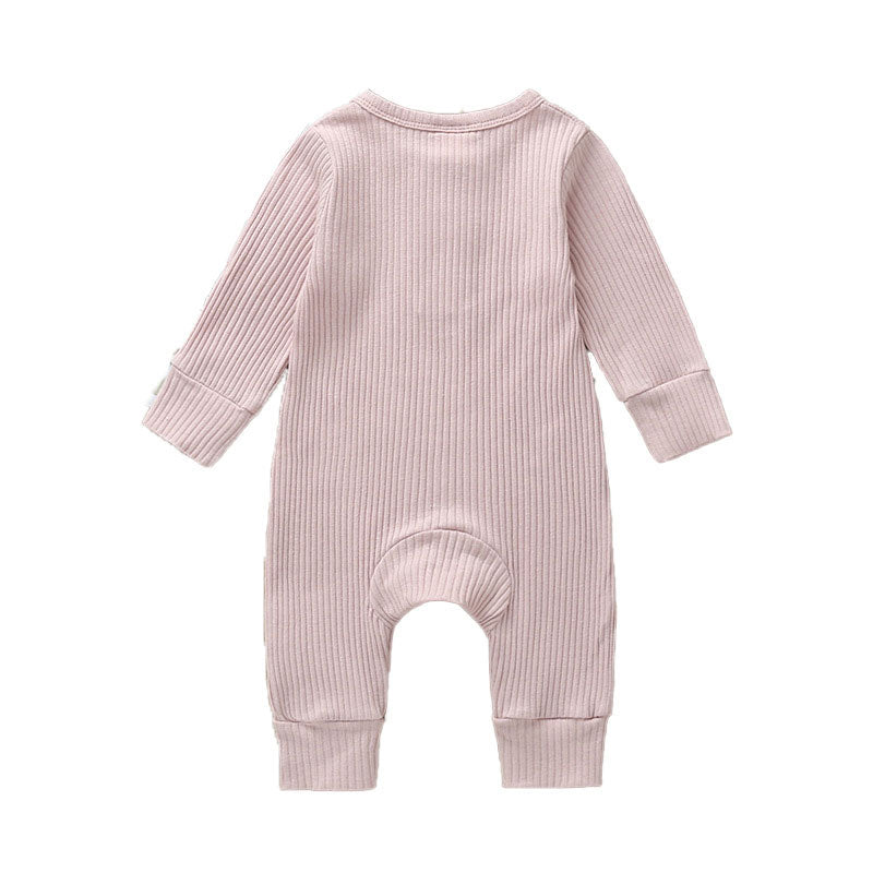 Unisex Newborn Solid Color Baby Rompers