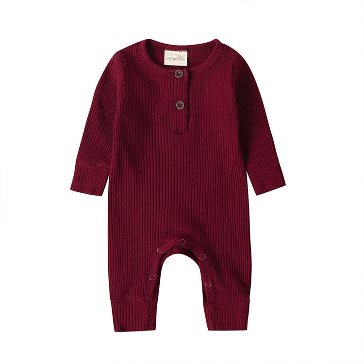 Unisex Newborn Solid Color Baby Rompers