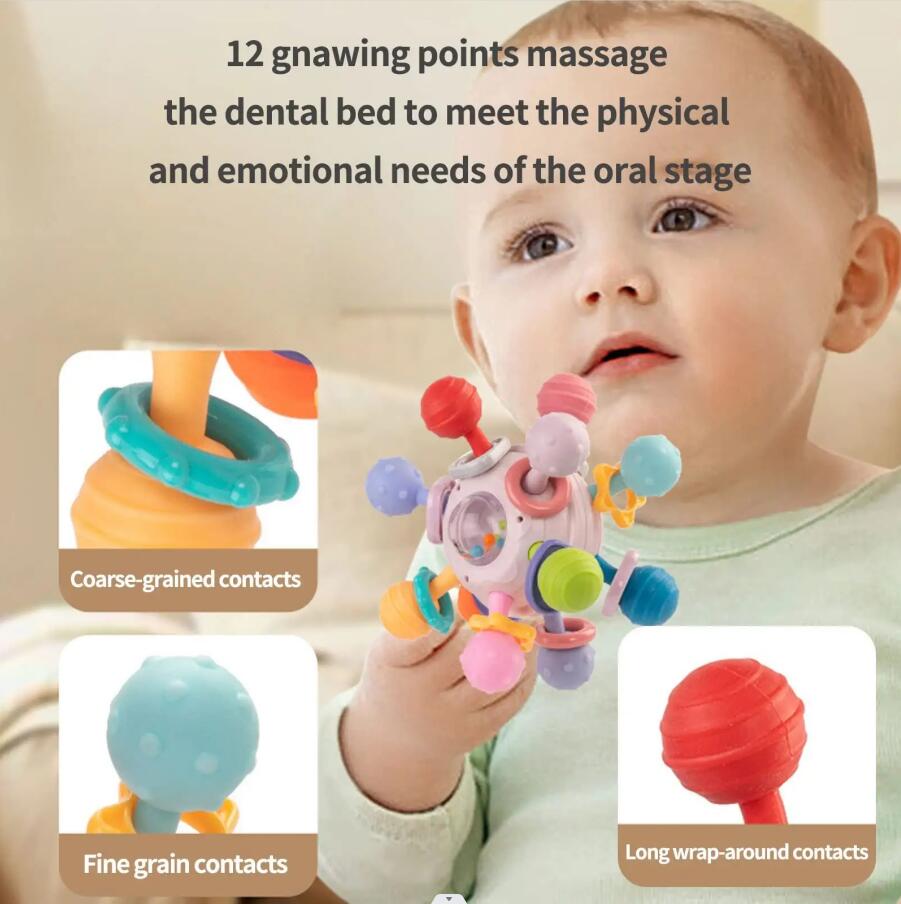 Sensory Rattle Teether Grasping Montessori Toy