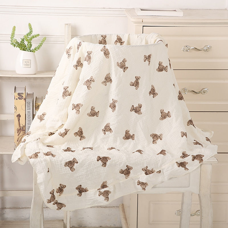 Ruffled Muslin Baby Swaddle Blankets