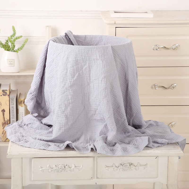 Ruffled Muslin Baby Swaddle Blankets