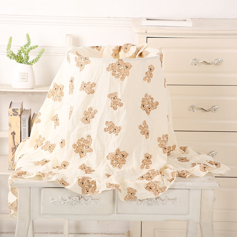 Ruffled Muslin Baby Swaddle Blankets