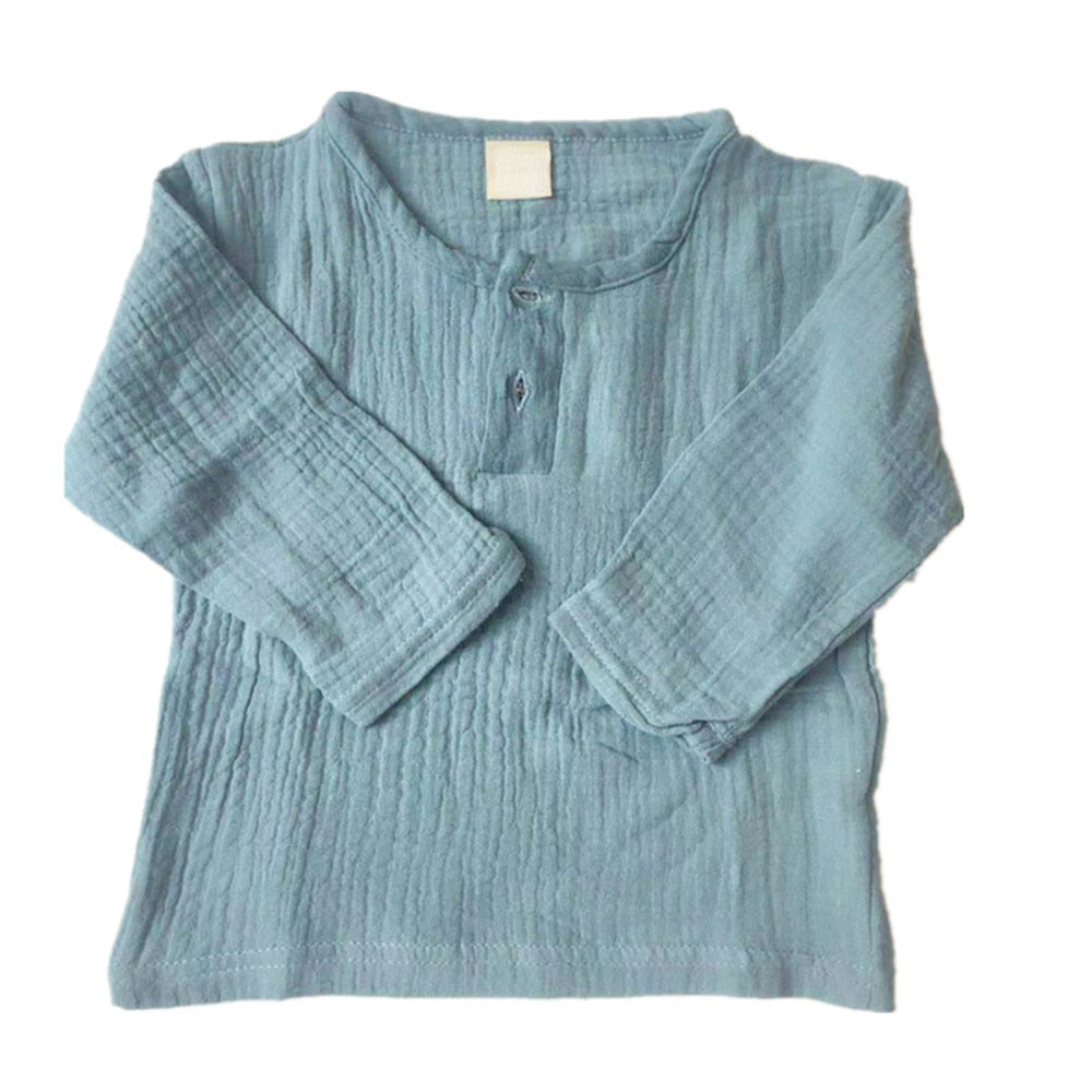 Linen pleated T-shirt